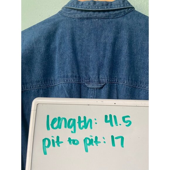 NWT Eddie Bauer Women's Vintage Denim Cotton Button Shirt Midi Dress Size Medium - Picture 12 of 12